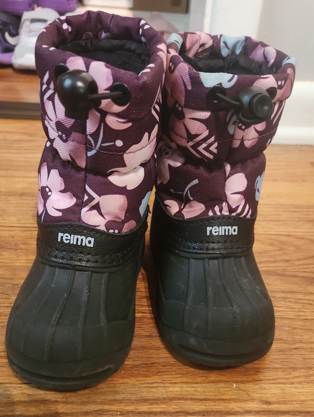 GUC Reima Kids' Purple/pink Floral Winter Boots Size 8